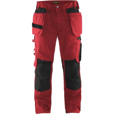 Afbeelding van Blaklader Werkbroek met spijkerzakken 1555 1860 Rood/Zwart D84
