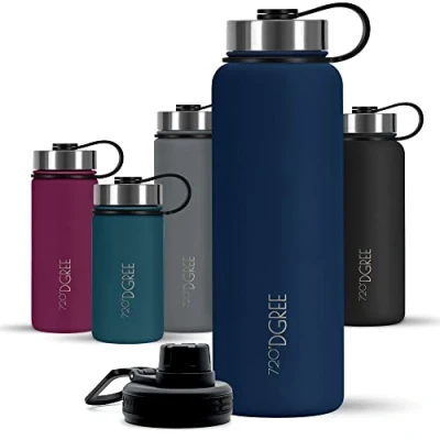 Afbeelding van 720DGREE „noLimit“, thermosfles, 950 ml, drinkfles van roestvrij staal voor water, thee, koffie, sap, warme of koude dranken, premium vacuüm geïsoleerd + gratis sportdop