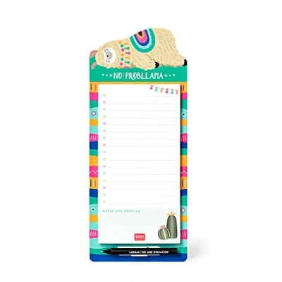 Afbeelding van Legami Magnetisch notitieblok, Don&#039;t Forget, 11 x 26 cm, FSC® gecertificeerd papier, 80 g/m² harde kartonnen houder, magnetische basis, Llama thema, 60 vellen afneembaar