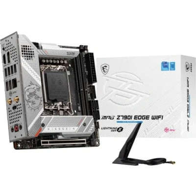 Image de MSI MPG Z790I Edge WiFi carte mère mini ITX Socket LGA1700 Z790 Chipset USB C 3.2 Gen 2x2, 2, 1 2.5 Gigabit LAN, Wi Fi 6E, Bluetooth graphique embarquée (unité centrale requise) audio HD (8 canaux)