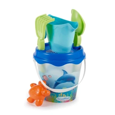 Afbeelding van Jouets Ecoiffier 805, emmer gevuld met dolfijn 17 cm, strandspel voor kinderen, vanaf 18 maanden, gemaakt in Frankrijk