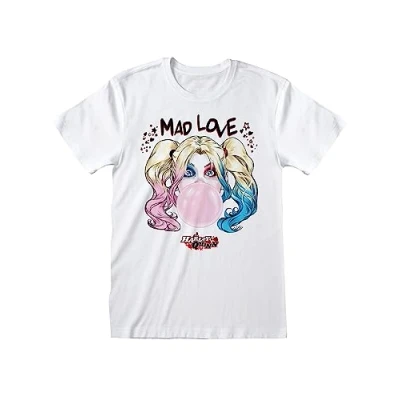 Afbeelding van DC Comics Batman Harley Quinn MAD LOVE Tshirt print, Dames, Maat: Small, White