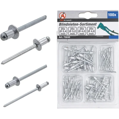 Afbeelding van BGS Popnagel assortiment Ø 2,4 4,8 mm, 100 delig