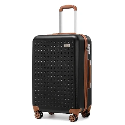 Afbeelding van Kono Valiezenset, harde schaal, cabinekoffer + opvouwbaar, reiszak voor sport, met beautycase, zwart.