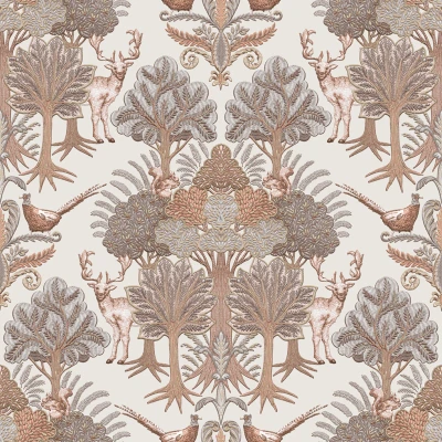 Afbeelding van Dutch Wallcoverings Tapestry Nordic Deer Forest Beige TP422301