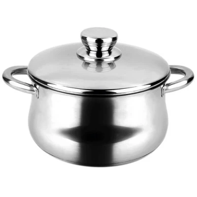 Image de Casserole 24 cm Induction Couvercle Acier Inoxydable à Toutes Cuisinières FAGOR Silverinox Argent