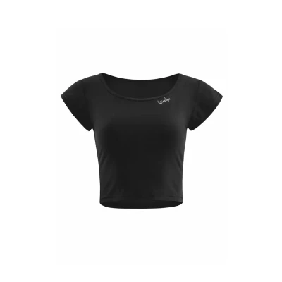Afbeelding van Winshape Functional Light AND SOFT Cropped Kurzarm Sport Tshirt, Dames, Maat: XS, Black