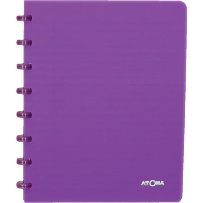 Afbeelding van Atoma Trendy Schrift, Ft A5, 144 Bladzijden, Gelijnd, Transparant Paars Schrift