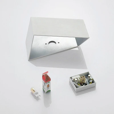 Afbeelding van Arcchio wandlamp 1licht aluminium H: 16.5 cm G9 wit, zilver