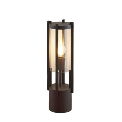 Afbeelding van Lucande Sokkellamp 1licht Gegoten aluminium, glas H: 50 cm E27 grafiet