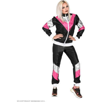 Afbeelding van Widmann Jaren 80 &amp; 90 Kostuum Intergalactisch In De 80s Roze, Zwart, Zilver Medium Carnavalskleding Verkleedkleding