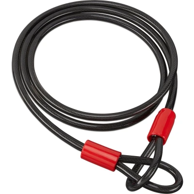 Afbeelding van stalen kabel met lussen 2 m fiets en bagage kunststof omhulsel fietsslot diameter 10 mm
