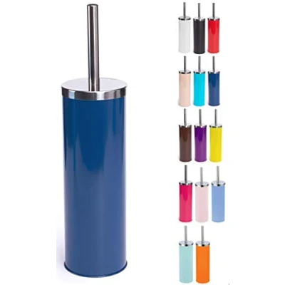 Afbeelding van MSV Toiletborstel in houder/wc borstel metaal marine blauw 38 cm