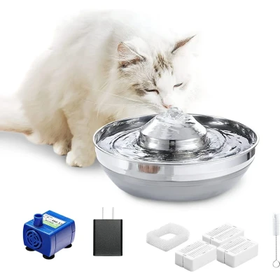 Afbeelding van Woodoro Drinkfontein voor Kat &amp; Hond Kattenfontein met Filters Navulling Waterbak en Waterfontein Drinkbak Anti Knoei