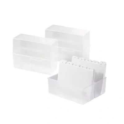 Afbeelding van HAN Systeembox A5, 3 stuks, doorschijnend en aantrekkelijk design voor 500 kaarten met scharnieren van transparant staal, 975 63