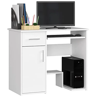 Afbeelding van Jay Computerbureau met plank voor toetsenbord en pc Computertafel Bureau Kantoor