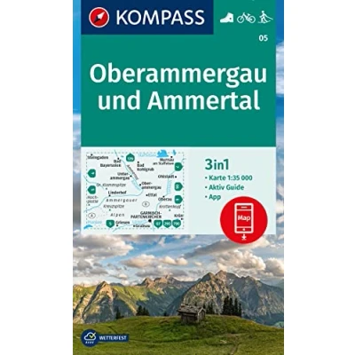 Afbeelding van KOMPASS Wanderkarte 05 Oberammergau und Ammertal 1:35.000