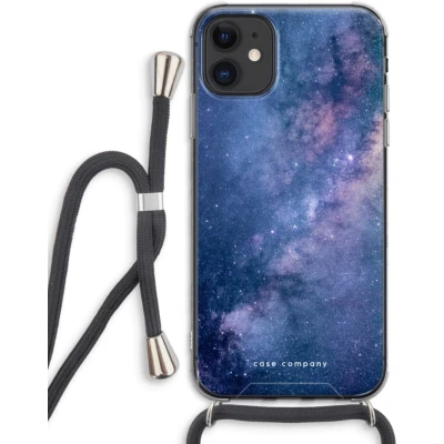 Afbeelding van Case Company® hoesje met Koord geschikt voor iPhone 11 Nebula Telefoonhoesje Zwart Extra Bescherming aan alle Kanten en Over de Schermrand