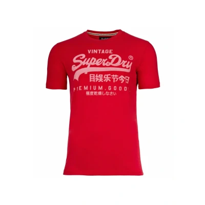 Afbeelding van Superdry LOGO Rundhals Tshirt print, Heren, Maat: Small, Rot