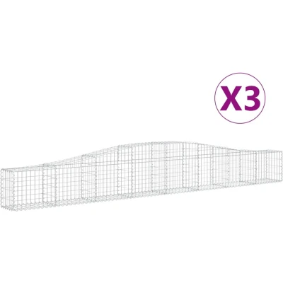 Afbeelding van VidaXL Schanskorven 3 st gewelfd 400x30x40/60 cm ijzer