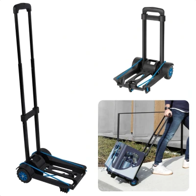 Afbeelding van Cheqo Mini Transport Trolley Steekkar Inklapbaar Steekwagen 50kg Max. Draagvermogen In Hoogte Verstelbaar 97cm