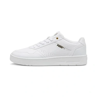 Afbeelding van Court Classic sneakers, Wit/Goud, Maat 45 PUMA