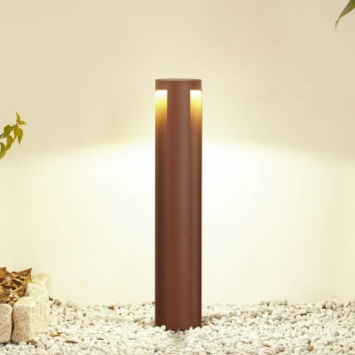 Afbeelding van Lucande LED tuinpadverlichting Raiku, roestkleurig, aluminium, 65 cm