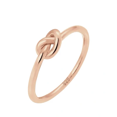 Afbeelding van Elli Knoten Verknotet Trend Basic Ring Rose goldcoloured, Dames, Maat: 54, gold coloured
