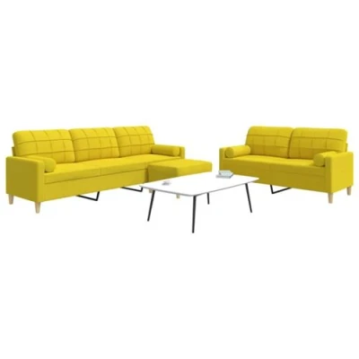 Image de vidaXL Ensemble de canapés 3 pcs repose pied et coussins décoratifs3278348