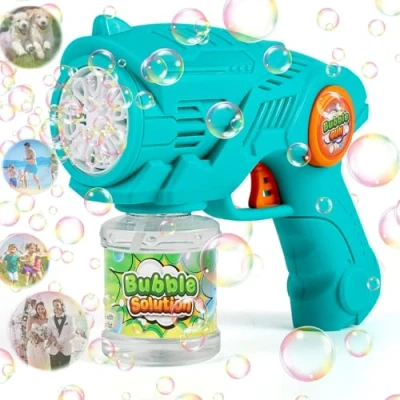 Afbeelding van ZWOOS Elektrisch bellenblaaspistool voor kinderen met 110 ml bellenblaasoplossing, navulbaar bubbelpistool verjaardag, feest, bruiloft, blauw