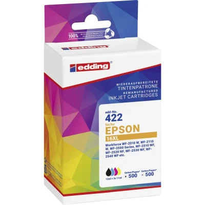 Afbeelding van Edding Inktcartridge vervangt Epson T16XL Multipack 4 Compatibel Zwart, Cyaan, Magenta, Geel EDD 422 18 01
