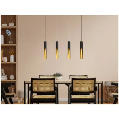 Afbeelding van BARBOTTO hanglamp GU10 Zwart, goud Zwart Staal EGLO