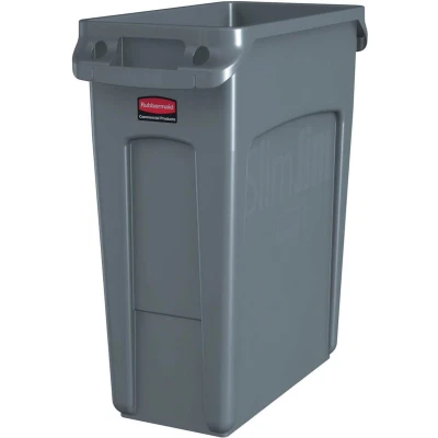 Afbeelding van Rubbermaid Slim Jim met luchtsleuven 60 liter grijs