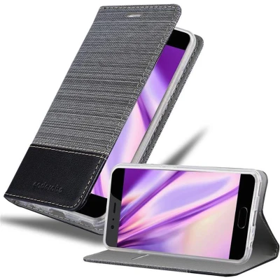 Afbeelding van Cadorabo Hoesje geschikt voor Huawei P10 in GRIJS ZWART Beschermhoes met magnetische sluiting, standfunctie en kaartvakje Book Case Cover Etui