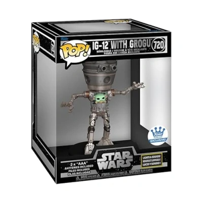 Afbeelding van Funko Pop Star Wars: The Mandalorian Lights and Sounds Deluxe IG 12 met Grogu, 17,1 cm