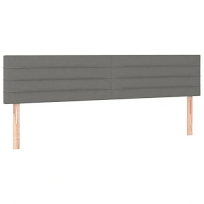 Afbeelding van Hoofdborden 2 st 80x5x78/88 cm stof donkergrijs