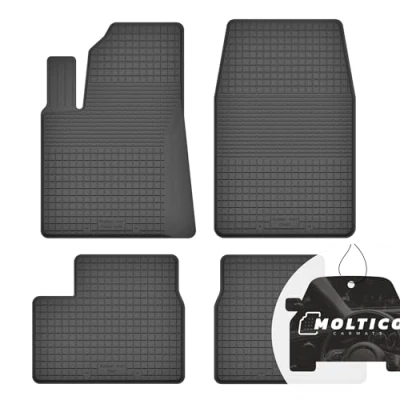 Afbeelding van Rubberen automatten met rand, 4 stuks, perfecte pasvorm, geschikt voor Peugeot 208 I 2012 2019