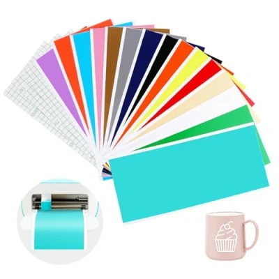 Afbeelding van VMUTGA Cricut Joy 15 stuks permanente zelfklevende vinylfolie voor 14 x 30,5 cm, plotterfolie met 3 transferfolie doe het zelf plotters, decoratie