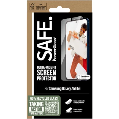 Afbeelding van PanzerGlass Safe By Screen (1 Stuk, Samsung Galaxy A55, A56), Smartphone beschermfolie, Transparant