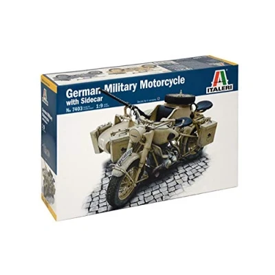 Afbeelding van Italeri 7403 German Military Motorcyle with Sidecar 1:9