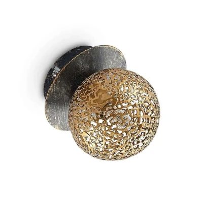 Afbeelding van Lucande wandlamp 1licht ijzer G9 zwart, goud