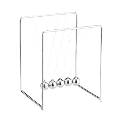 Afbeelding van Relaxdays Newton cradle 5 balanceerballen voor op het bureau pendel