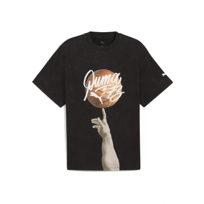 Afbeelding van Puma Dylan Exhibit Basketball Tshirt print, Heren, Maat: XL, Black