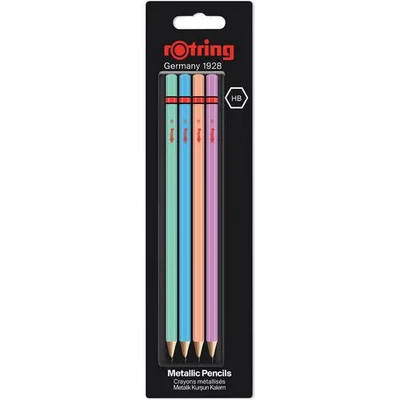 Afbeelding van rOtring Metallic Potloden HB 4 stuks