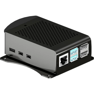 Afbeelding van Joy it RB AlucaseP5 06B SBC behuizing Geschikt voor serie: Raspberry Pi Met bevestigingslasplaat Zwart