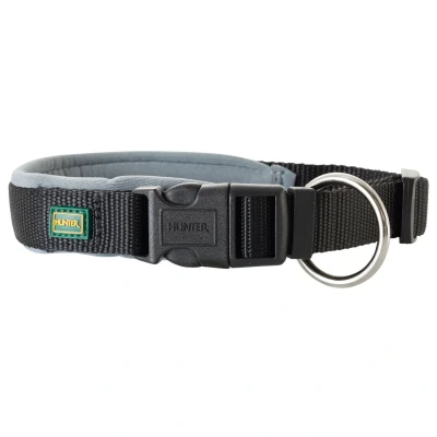 Afbeelding van Hunter Klikhalsband Neopreen Vario Plus Zwart&amp;Grijs Hondenhalsband 45 50x2.5 cm