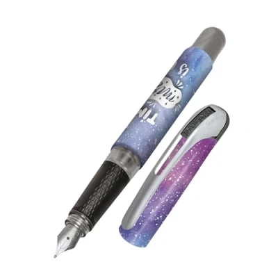 Afbeelding van Online College Miracles vulpen voor rechtshandigen, ergonomische handgreep, hoogwaardige medium iridiumveer, standaard inktpatronen, met blauwe combipatroon, geschikt