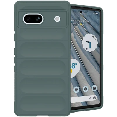 Afbeelding van iMoshion Hoesje Geschikt voor Google Pixel 7a Siliconen EasyGrip Backcover Donkergroen