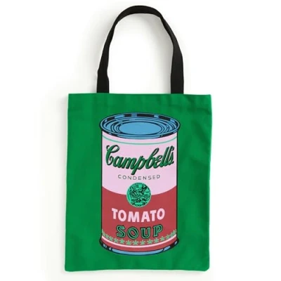 Afbeelding van Warhol Soup Can Canvas Tote Bag Green