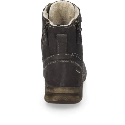 Afbeelding van Josef Seibel Conny 55 veterlaarzen voor dames, breedte G (normaal), uitneembare zool, waterdicht, Titanium